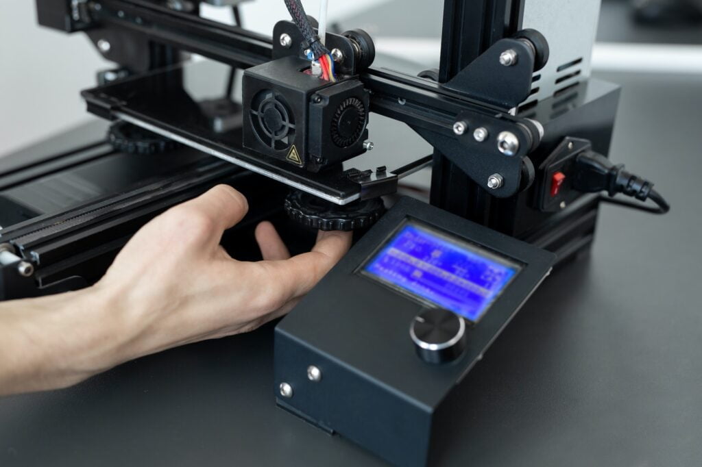 3D printing machine operation in the laboratory